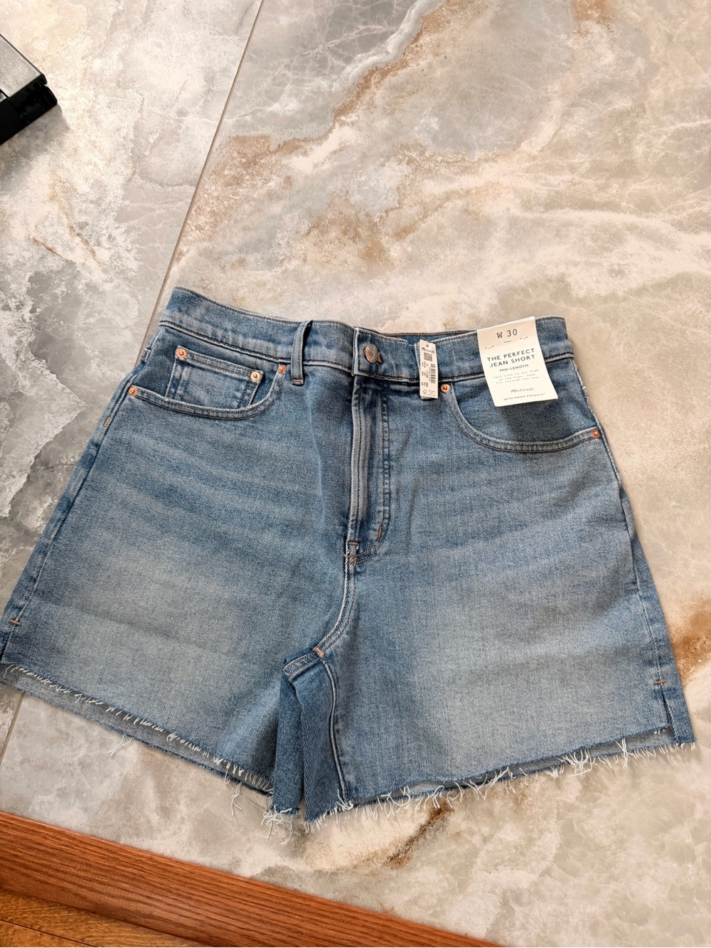 Madewell Light Blue High-Rise Denim Cutoff Shorts